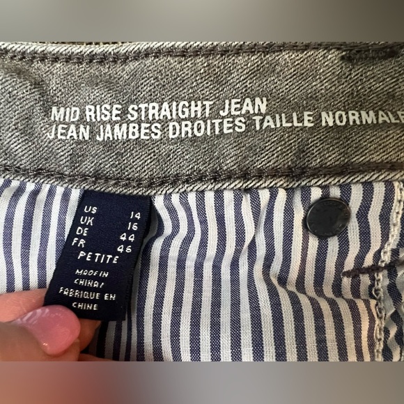 LANDS END mid rise straight jean/gray size 14P - Picture 4 of 9